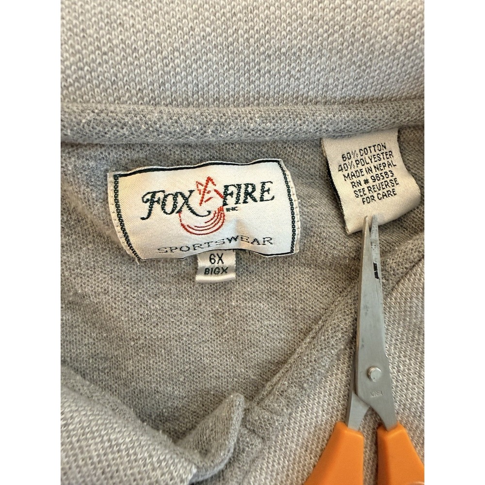 Men's Polo Shirt Foxfire Short Sleeve Gray Textured Collared Big & Tall 6XL - Picture 4 of 4